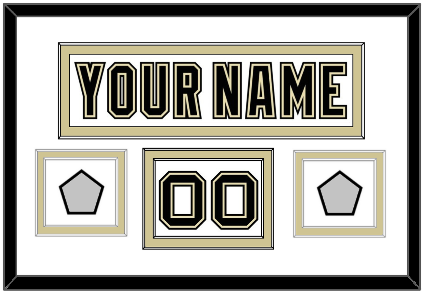 Pittsburgh Nameplate, Number (Shoulder) & 2 Stanley Cup Champions Patches - Road White (2007-2016) - Signature Tier 1