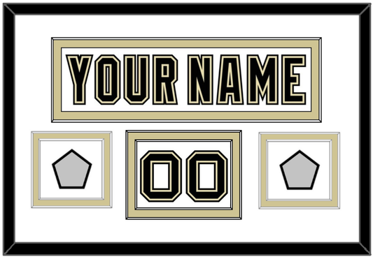 Pittsburgh Nameplate, Number (Shoulder) & 2 Stanley Cup Champions Patches - Road White (2007-2016) - Signature Tier 1
