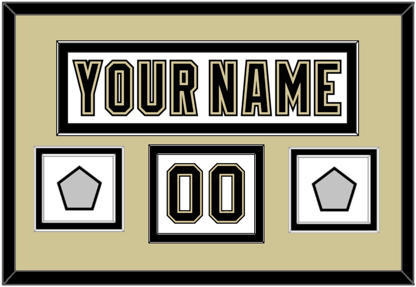 Pittsburgh Nameplate, Number (Shoulder) & 2 Stanley Cup Champions Patches - Road White (2007-2016) - Signature Tier 2