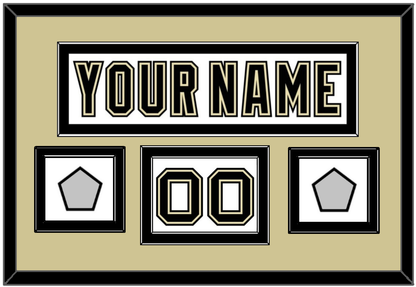 Pittsburgh Nameplate, Number (Shoulder) & 2 Stanley Cup Finals Patches - Road White (2007-2016) - Signature Tier 2