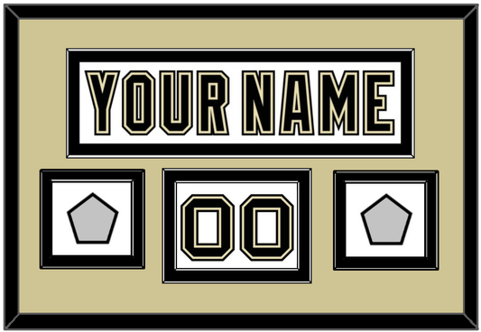Pittsburgh Nameplate, Number (Shoulder) & 2 Stanley Cup Finals Patches - Road White (2007-2016) - Signature Tier 2