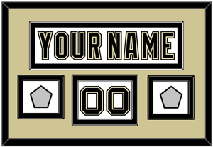 Pittsburgh Nameplate, Number (Shoulder) & 2 Stanley Cup Finals Patches - Road White (2007-2016) - Double Mat 2