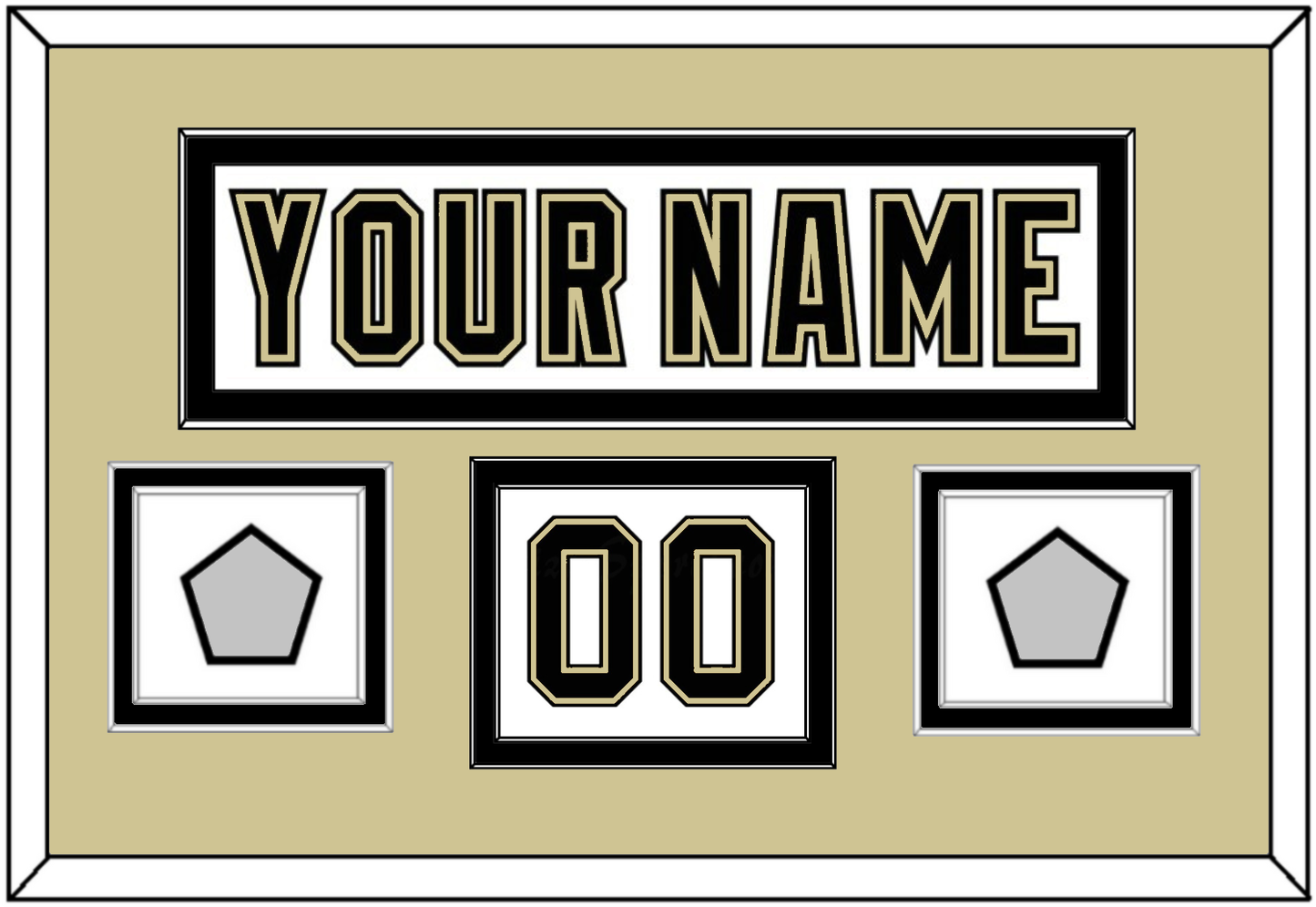 Pittsburgh Nameplate, Number (Shoulder) & 2 Stanley Cup Champions Patches - Road White (2007-2016) - Signature Tier 2