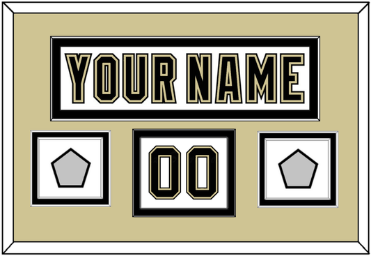 Pittsburgh Nameplate, Number (Shoulder) & 2 Stanley Cup Champions Patches - Road White (2007-2016) - Signature Tier 2