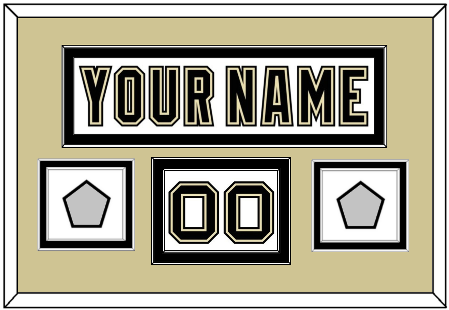 Pittsburgh Nameplate, Number (Shoulder) & 2 Stanley Cup Finals Patches - Road White (2007-2016) - Signature Tier 2