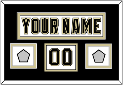 Pittsburgh Nameplate, Number (Shoulder) & 2 Stanley Cup Champions Patches - Road White (2007-2016) - Signature Tier 3