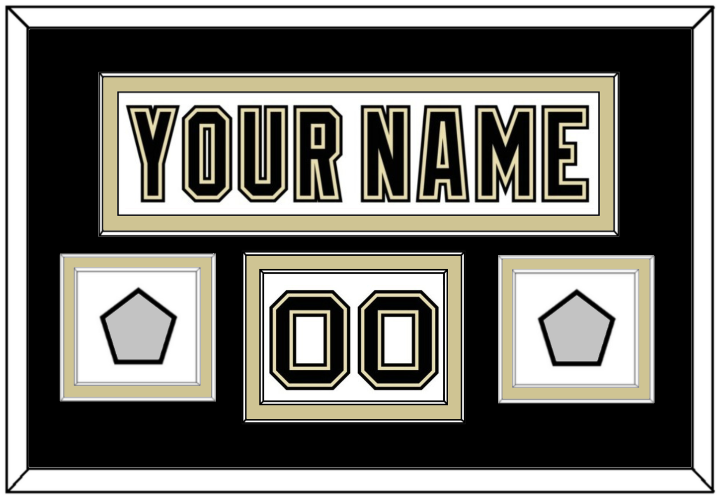 Pittsburgh Nameplate, Number (Shoulder) & 2 Stanley Cup Finals Patches - Road White (2007-2016) - Signature Tier 3