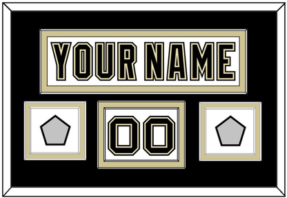 Pittsburgh Nameplate, Number (Shoulder) & 2 Stanley Cup Finals Patches - Road White (2007-2016) - Signature Tier 3