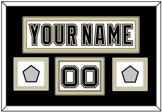 Pittsburgh Nameplate, Number (Shoulder) & 2 Stanley Cup Finals Patches - Road White (2007-2016) - Signature Tier 3