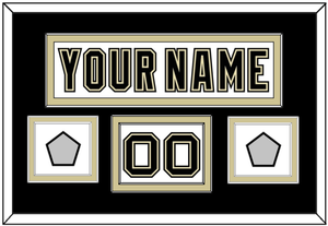 Pittsburgh Nameplate, Number (Shoulder) & 2 Stanley Cup Finals Patches - Road White (2007-2016) - Double Mat 3