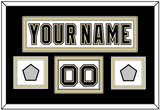 Pittsburgh Nameplate, Number (Shoulder) & 2 Stanley Cup Finals Patches - Road White (2007-2016) - Double Mat 3