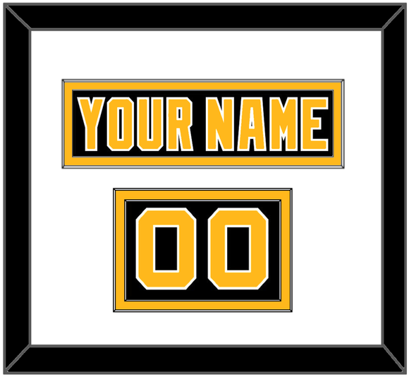 Pittsburgh Nameplate & Number (Shoulder) - Road Black (1992-1997) - Double Mat 1