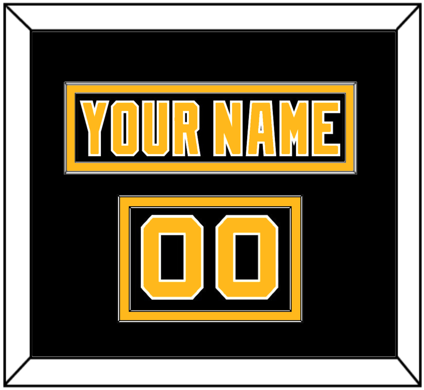 Pittsburgh Nameplate & Number (Shoulder) - Road Black (1992-1997) - Signature Tier 2