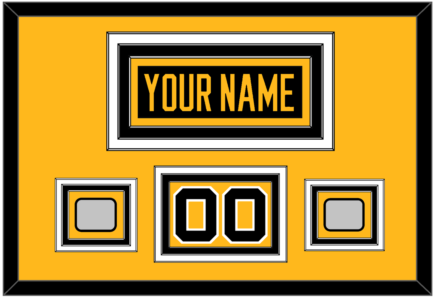 Pittsburgh Nameplate, Number (Shoulder) & 2 Stanley Cup Finals Patches - Road Black (1988-1992) - Premier Tier 2