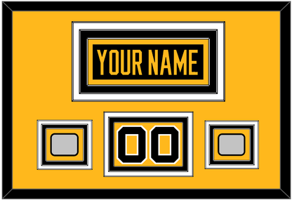 Pittsburgh Nameplate, Number (Shoulder) & 2 Stanley Cup Finals Patches - Road Black (1988-1992) - Premier Tier 2