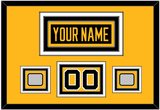 Pittsburgh Nameplate, Number (Shoulder) & 2 Stanley Cup Finals Patches - Home Black - Triple Mat 2