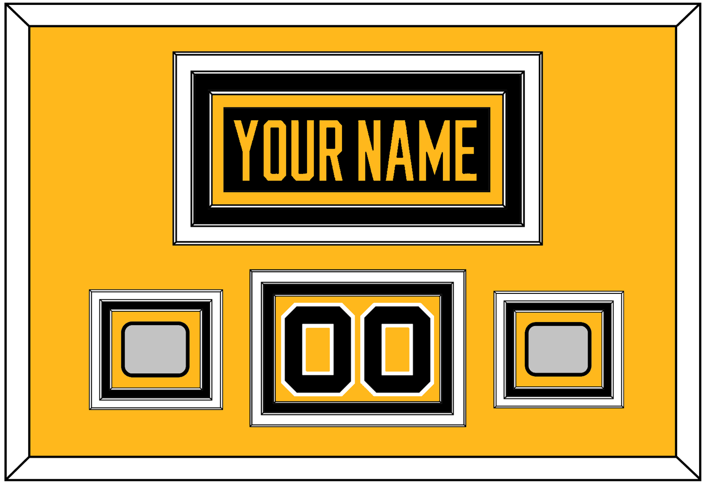Pittsburgh Nameplate, Number (Shoulder) & 2 Stanley Cup Champions Patches - Home Black - Premier Tier 2
