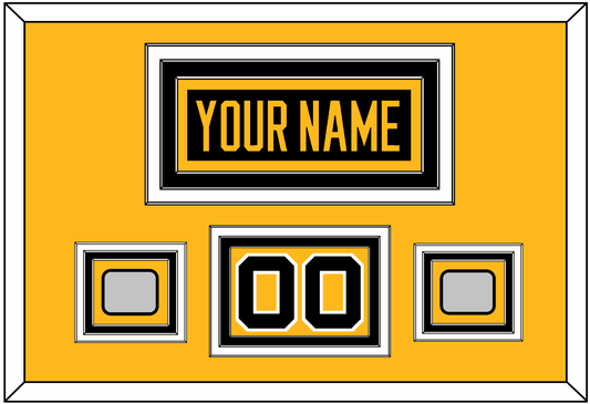 Pittsburgh Nameplate, Number (Shoulder) & 2 Stanley Cup Finals Patches - Road Black (1988-1992) - Premier Tier 2