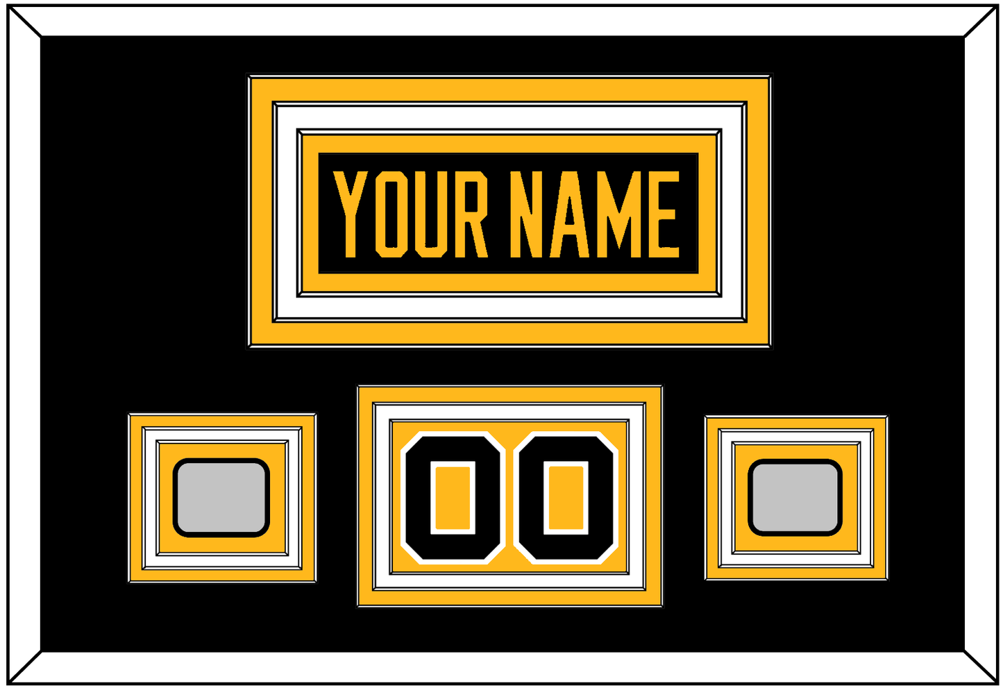Pittsburgh Nameplate, Number (Shoulder) & 2 Stanley Cup Finals Patches - Road Black (1988-1992) - Premier Tier 3