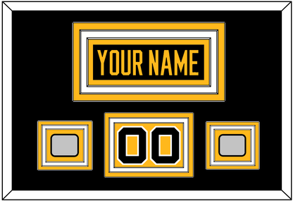 Pittsburgh Nameplate, Number (Shoulder) & 2 Stanley Cup Finals Patches - Home Black - Premier Tier 3