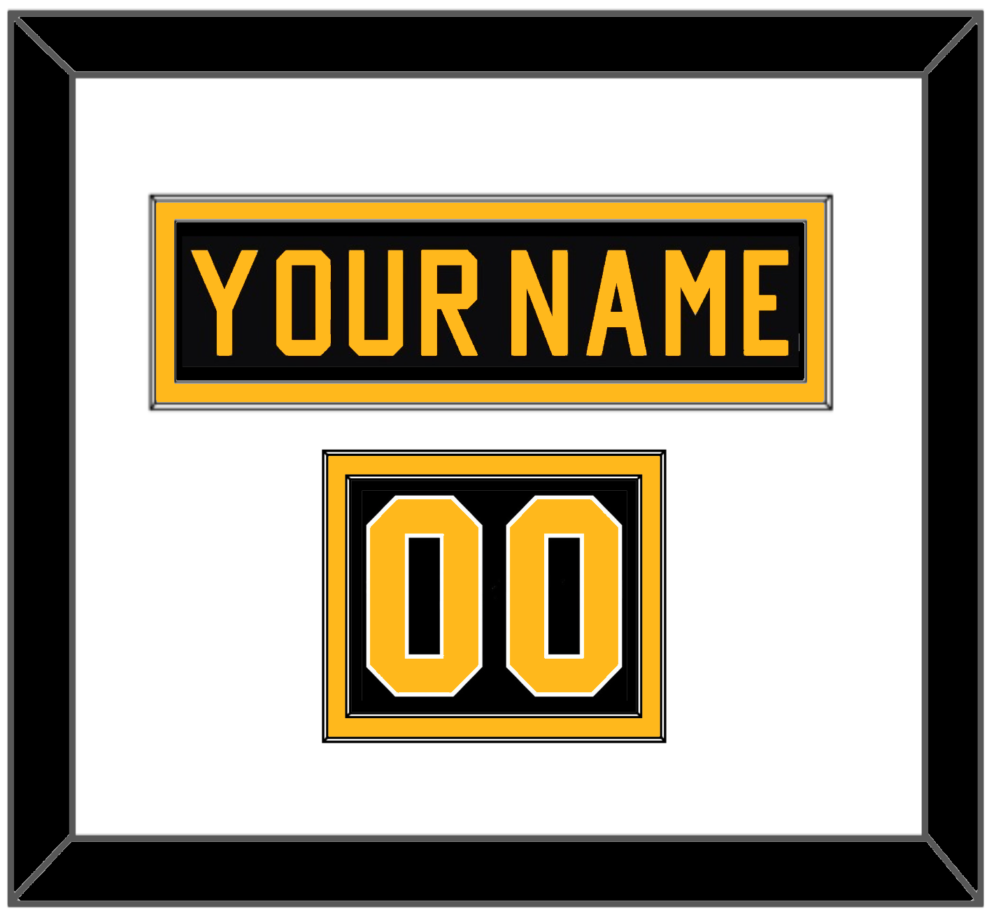 Pittsburgh Nameplate & Number (Shoulder) - Road Black (1981-1984) - Signature Tier 1