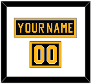 Pittsburgh Nameplate & Number (Shoulder) - Road Black (1981-1984) - Double Mat 1