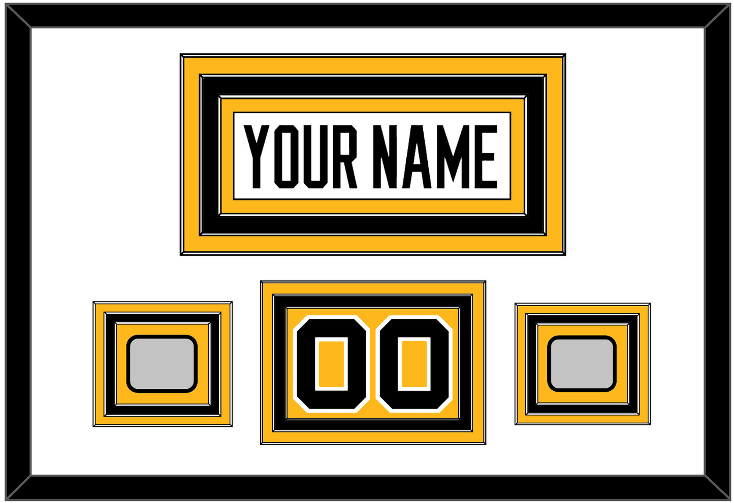Pittsburgh Nameplate, Number (Shoulder) & 2 Stanley Cup Champions Patches - Home White (1988-1992) - Premier Tier 1