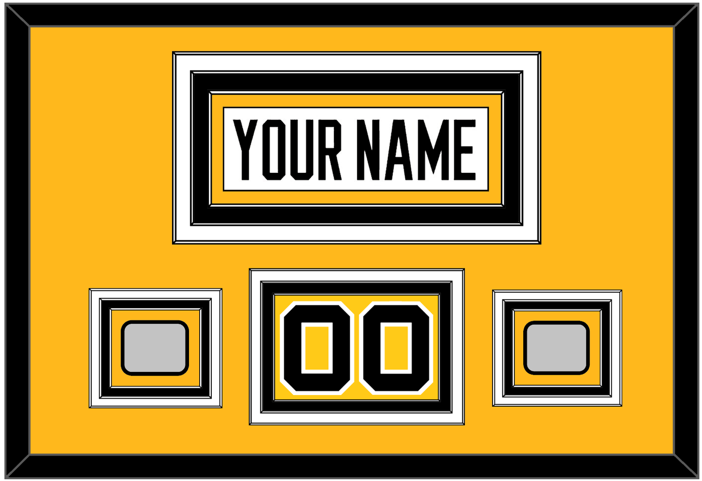 Pittsburgh Nameplate, Number (Shoulder) & 2 Stanley Cup Champions Patches - Home White (1988-1992) - Premier Tier 2