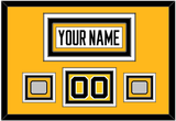 Pittsburgh Nameplate, Number (Shoulder) & 2 Stanley Cup Champions Patches - Road White - Triple Mat 2