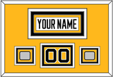 Pittsburgh Nameplate, Number (Shoulder) & 2 Stanley Cup Champions Patches - Road White - Triple Mat 2