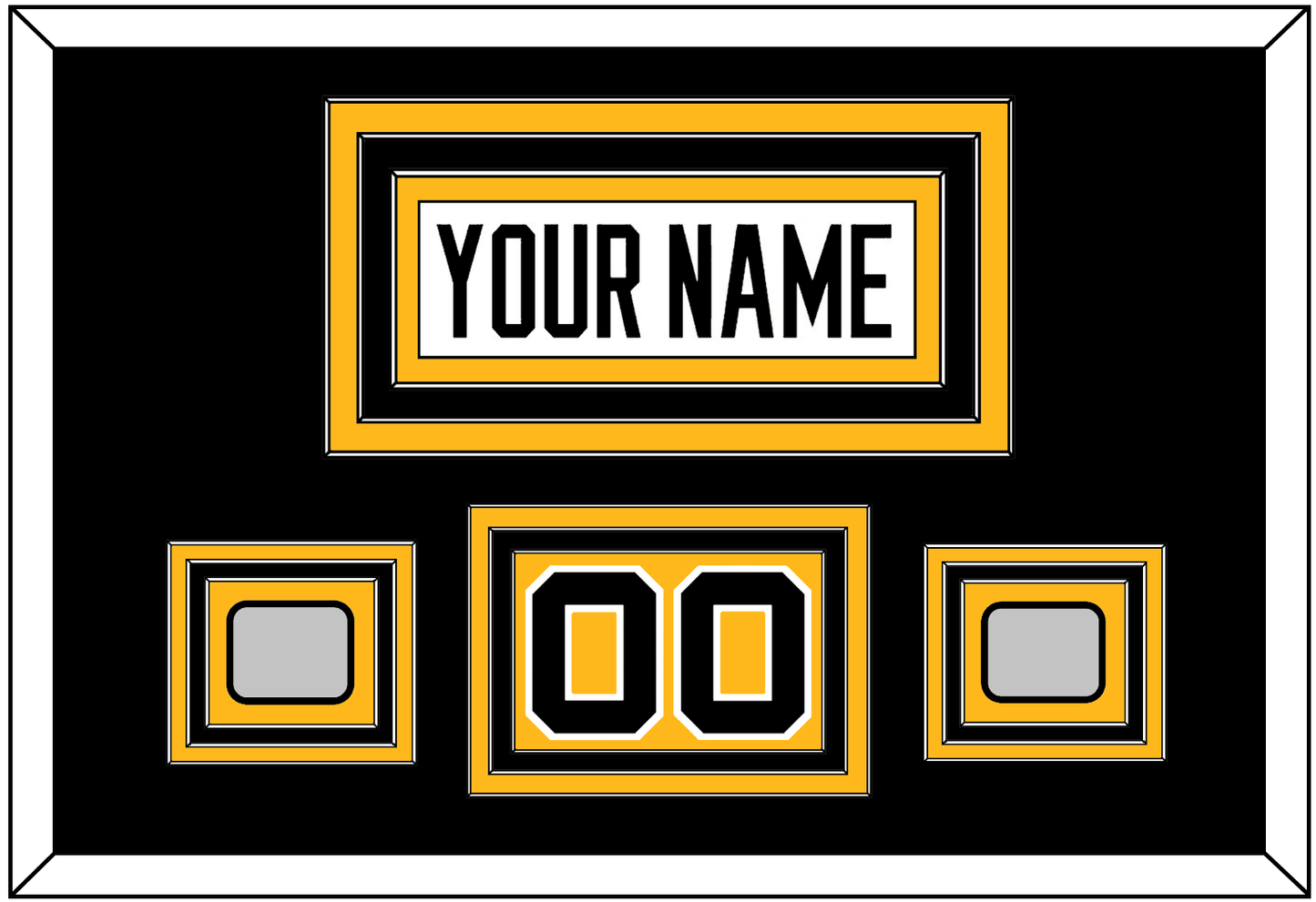 Pittsburgh Nameplate, Number (Shoulder) & 2 Stanley Cup Champions Patches - Road White - Premier Tier 3