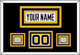 Pittsburgh Nameplate, Number (Shoulder) & 2 Stanley Cup Champions Patches - Road White - Triple Mat 3