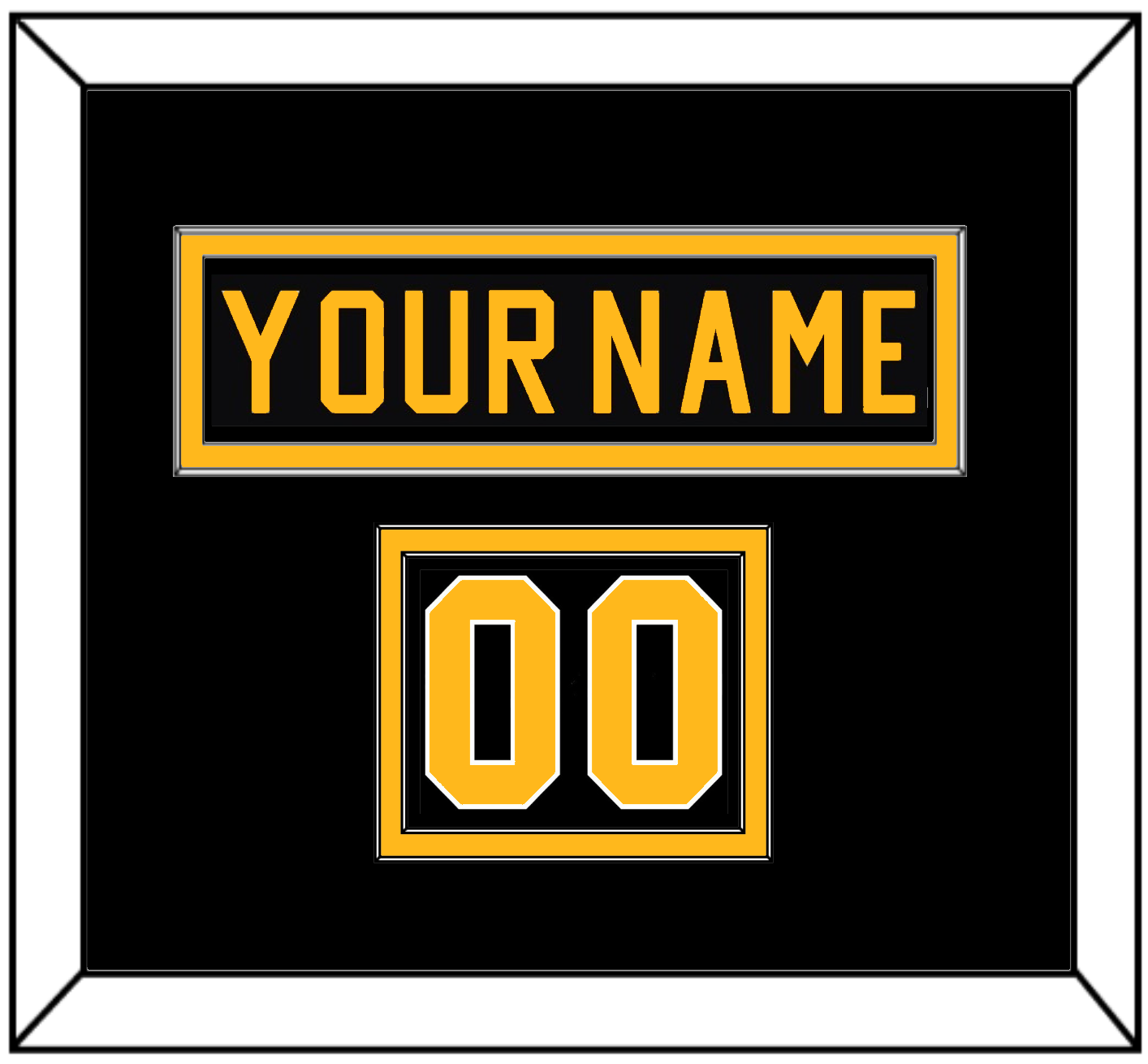 Pittsburgh Nameplate & Number (Shoulder) - Road Black (1981-1984) - Signature Tier 2
