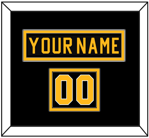 Pittsburgh Nameplate & Number (Shoulder) - Road Black (1981-1984) - Double Mat 2