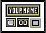 Pittsburgh Nameplate, Number (Shoulder) & 2 Stanley Cup Champions Patches - Home Black (2007-2016) - Triple Mat 1