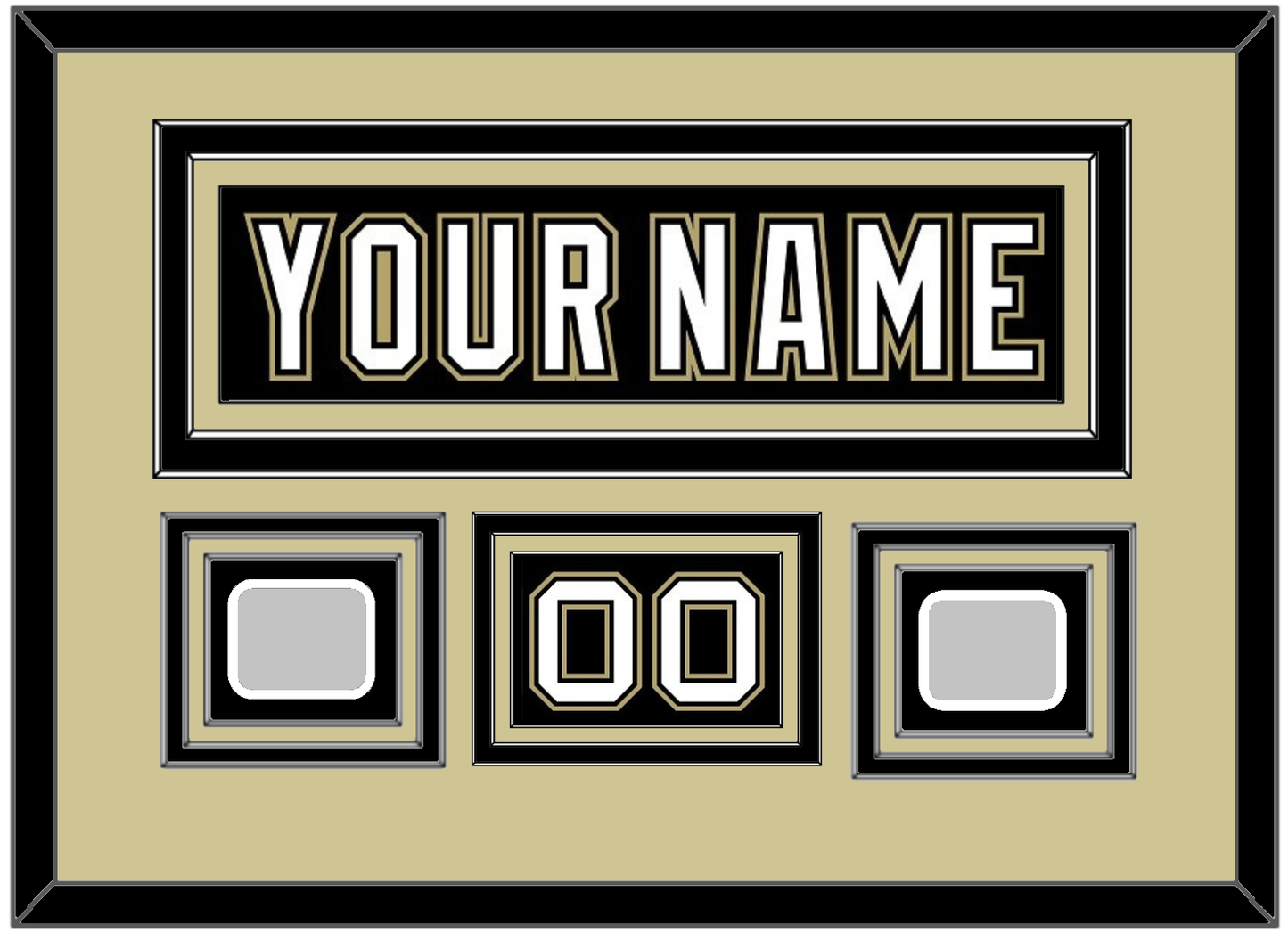 Pittsburgh Nameplate, Number (Shoulder) & 2 Stanley Cup Champions Patches - Home Black (2007-2016) - Premier Tier 2