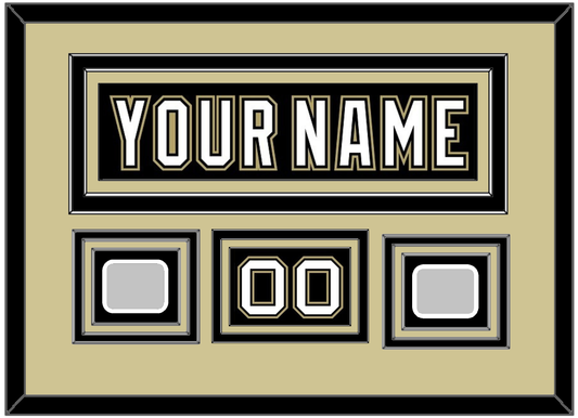 Pittsburgh Nameplate, Number (Shoulder) & 2 Stanley Cup Champions Patches - Home Black (2007-2016) - Premier Tier 2