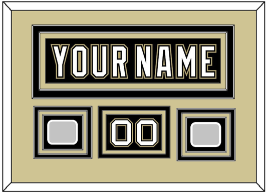 Pittsburgh Nameplate, Number (Shoulder) & 2 Stanley Cup Champions Patches - Home Black (2007-2016) - Premier Tier 2