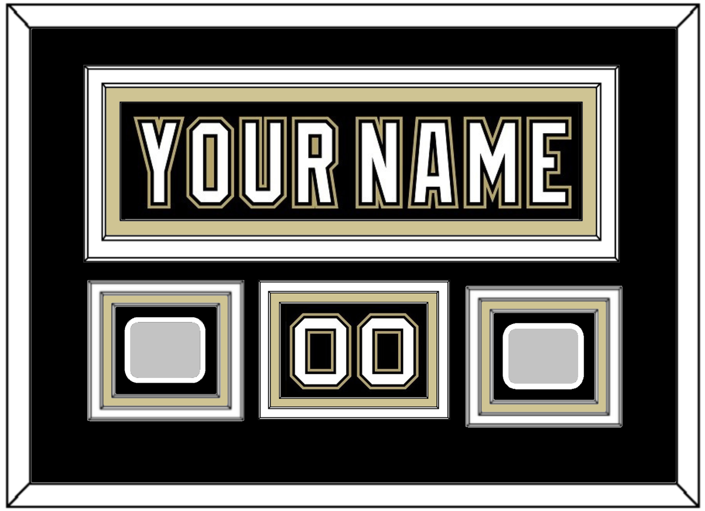 Pittsburgh Nameplate, Number (Shoulder) & 2 Stanley Cup Champions Patches - Home Black (2007-2016) - Premier Tier 3