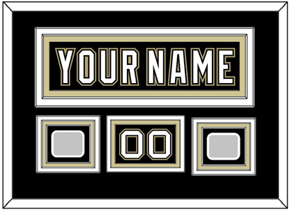 Pittsburgh Nameplate, Number (Shoulder) & 2 Stanley Cup Champions Patches - Home Black (2007-2016) - Premier Tier 3