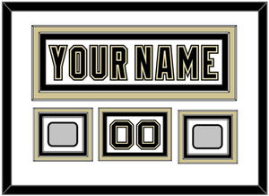 Pittsburgh Nameplate, Number (Shoulder) & 2 Stanley Cup Finals Patches - Road White (2007-2016) - Triple Mat 1