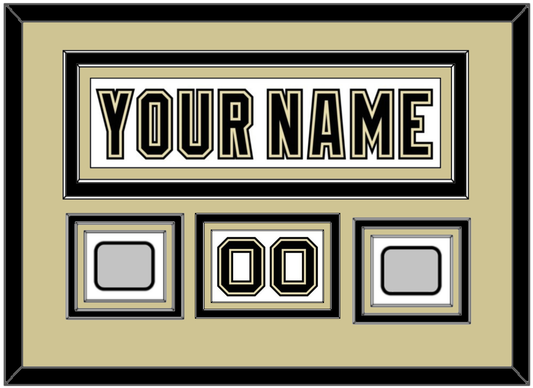 Pittsburgh Nameplate, Number (Shoulder) & 2 Stanley Cup Champions Patches - Road White (2007-2016) - Premier Tier 2
