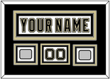 Pittsburgh Nameplate, Number (Shoulder) & 2 Stanley Cup Champions Patches - Road White (2007-2016) - Triple Mat 3