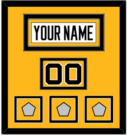 Pittsburgh Nameplate, Number (Shoulder) & 2009, 2016 & 2017 Stanley Cup Finals Patches - Road White - Signature Tier 2