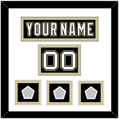 Pittsburgh Nameplate, Number (Shoulder) & 2009, 2016 & 2017 Stanley Cup Finals Patches - Home Black (2007-2016) - Signature Tier 1