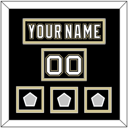 Pittsburgh Nameplate, Number (Shoulder) & 2009, 2016 & 2017 Stanley Cup Finals Patches - Home Black (2007-2016) - Signature Tier 2