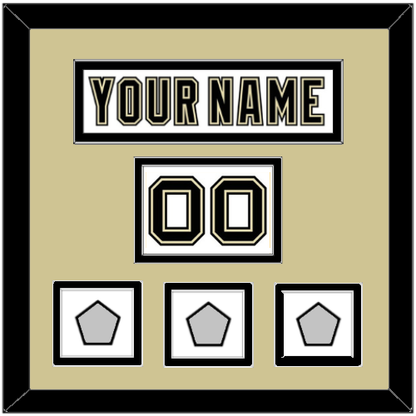 Pittsburgh Nameplate, Number (Shoulder) & 2009, 2016 & 2017 Stanley Cup Champions Patches - Road White (2007-2016) - Signature Tier 2