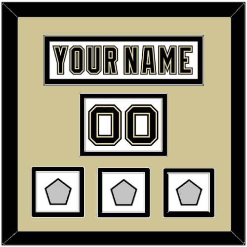 Pittsburgh Nameplate, Number (Shoulder) & 2009, 2016 & 2017 Stanley Cup Finals Patches - Road White (2007-2016) - Signature Tier 2