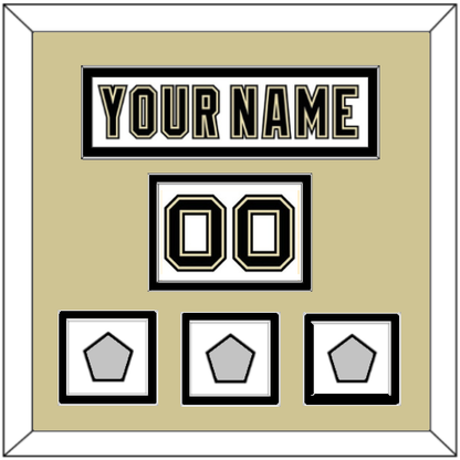Pittsburgh Nameplate, Number (Shoulder) & 2009, 2016 & 2017 Stanley Cup Finals Patches - Road White (2007-2016) - Signature Tier 2