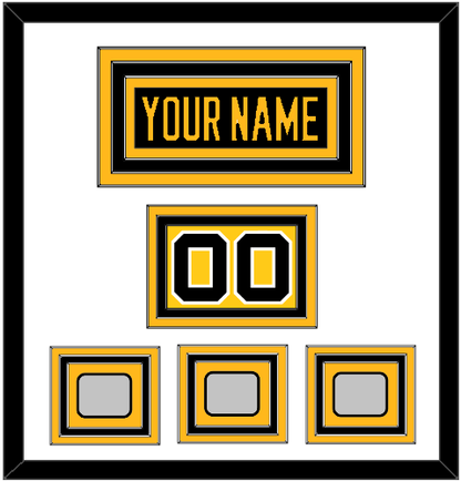 Pittsburgh Nameplate, Number (Shoulder) & 2009, 2016 & 2017 Stanley Cup Finals Patches - Home Black - Premier Tier 1